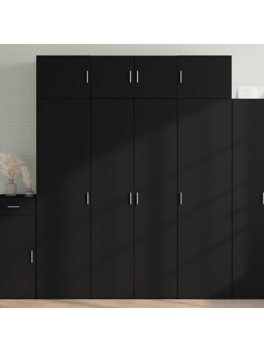 Augstais skapītis melns 80x42,5x185 inženierijas koks