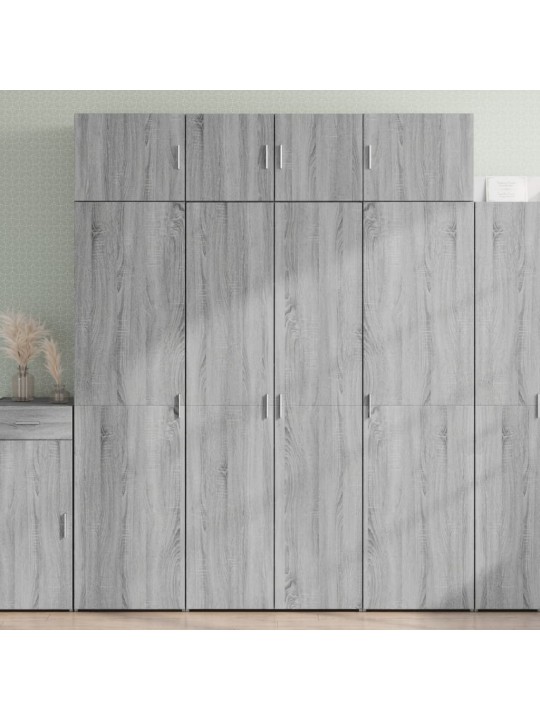 Augstais skapītis pelēka ozola 80x42,5x185 inženierijas koks