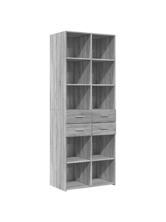 Augstais skapītis pelēka ozola 70x42,5x185 cm inženierijas koks