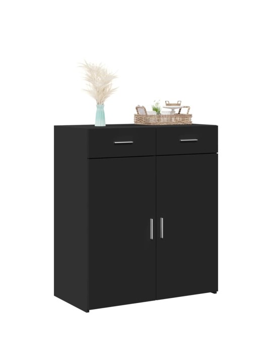 Kumode melns 80x42,5x93 cm inženierijas koks