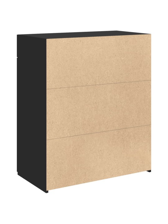 Kumode melns 80x42,5x93 cm inženierijas koks