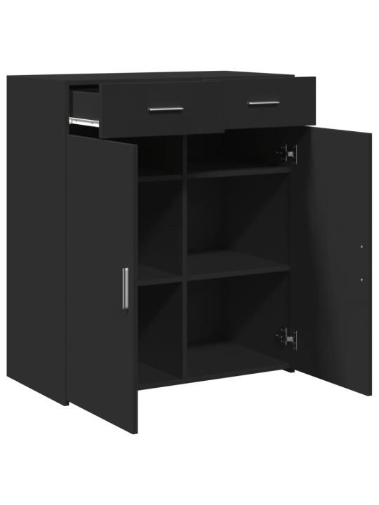 Kumode melns 80x42,5x93 cm inženierijas koks