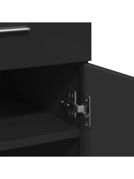 Kumode melns 80x42,5x93 cm inženierijas koks