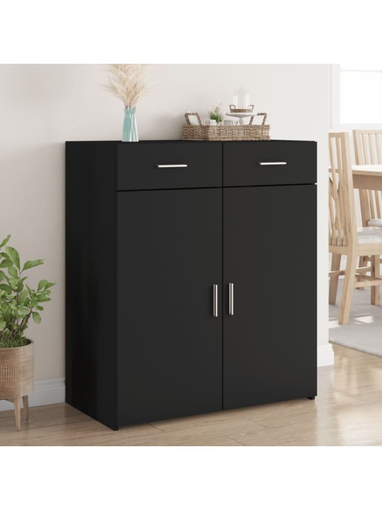 Kumode melns 80x42,5x93 cm inženierijas koks