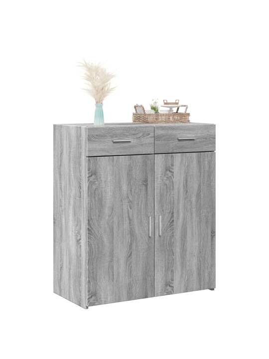 Plaukts pelēka ozolkoka 80x42,5x93 cm inženierijas koks