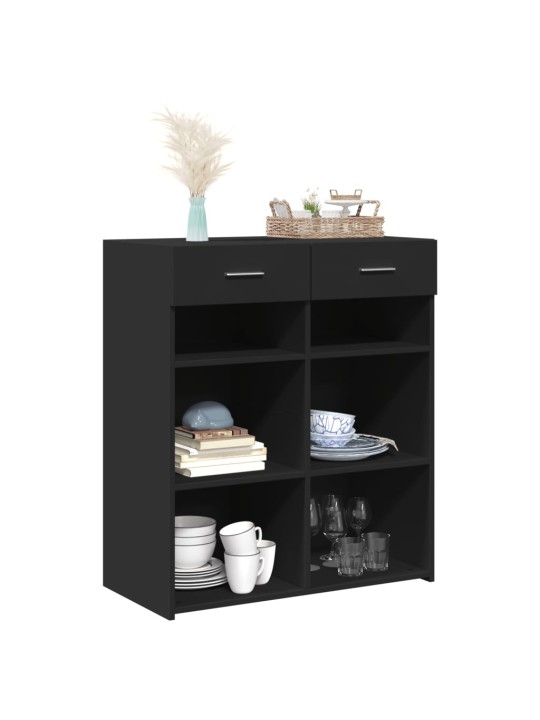 Kumode melns 80x42,5x93 cm inženierijas koks