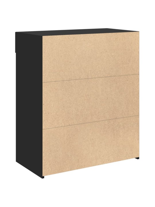 Kumode melns 80x42,5x93 cm inženierijas koks