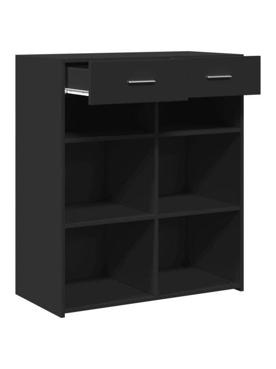 Kumode melns 80x42,5x93 cm inženierijas koks