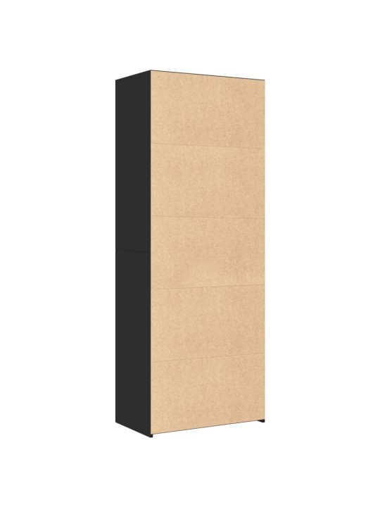 Augstais skapis, melns, 70x41x185 cm, inženierijas koks