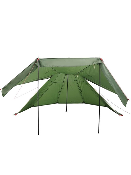 Kempinga telts, tipi, 5 personām, zaļa, ūdensnecaurlaidīga
