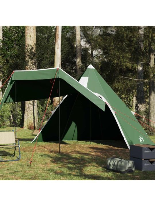 Kempinga telts, tipi, 5 personām, zaļa, ūdensnecaurlaidīga