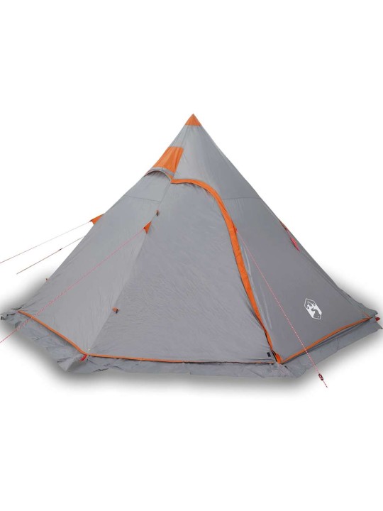 Kempinga telts, tipi, 5 personām, pelēka, ūdensnecaurlaidīga
