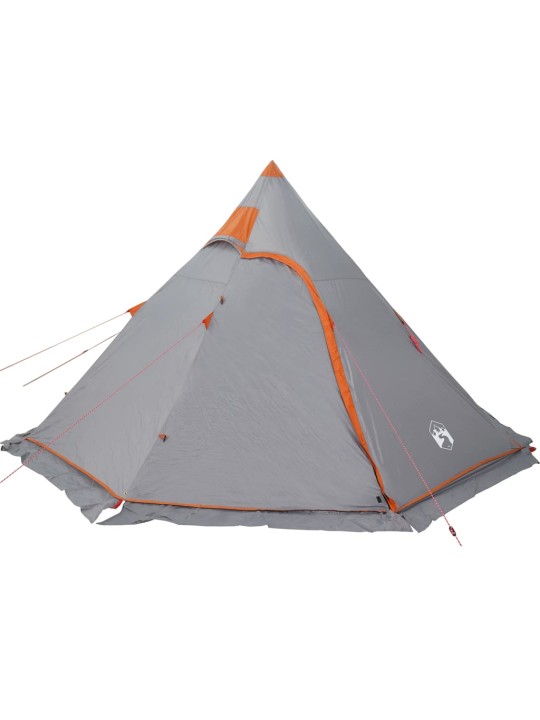 Kempinga telts, tipi, 5 personām, pelēka, ūdensnecaurlaidīga
