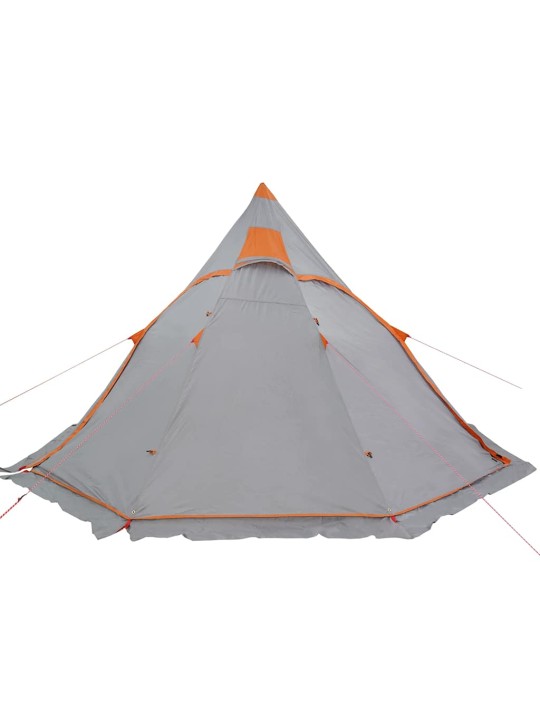 Kempinga telts, tipi, 5 personām, pelēka, ūdensnecaurlaidīga