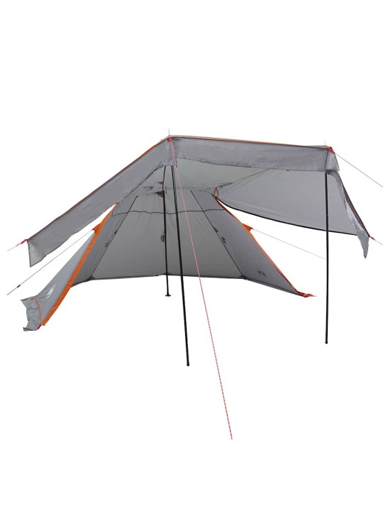 Kempinga telts, tipi, 5 personām, pelēka, ūdensnecaurlaidīga