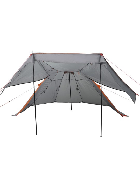 Kempinga telts, tipi, 5 personām, pelēka, ūdensnecaurlaidīga