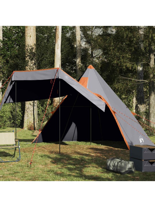 Kempinga telts, tipi, 5 personām, pelēka, ūdensnecaurlaidīga