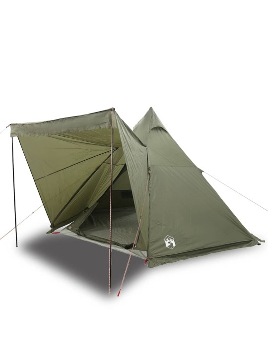 Ģimenes telts, tipi, 6 personām, olīvu zaļa, ūdensnecaurlaidīga