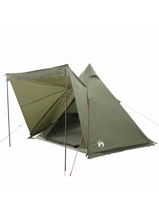 Ģimenes telts, tipi, 6 personām, olīvu zaļa, ūdensnecaurlaidīga