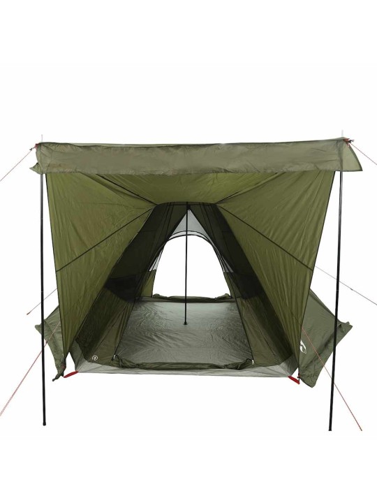 Ģimenes telts, tipi, 6 personām, olīvu zaļa, ūdensnecaurlaidīga