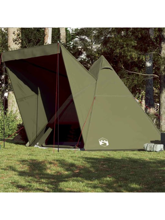 Ģimenes telts, tipi, 6 personām, olīvu zaļa, ūdensnecaurlaidīga