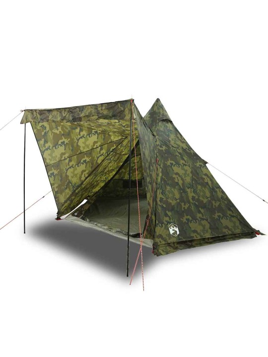 Ģimenes telts, tipi, 6 personām, kamuflāža, ūdensnecaurlaidīga