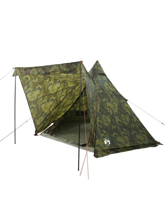 Ģimenes telts, tipi, 6 personām, kamuflāža, ūdensnecaurlaidīga