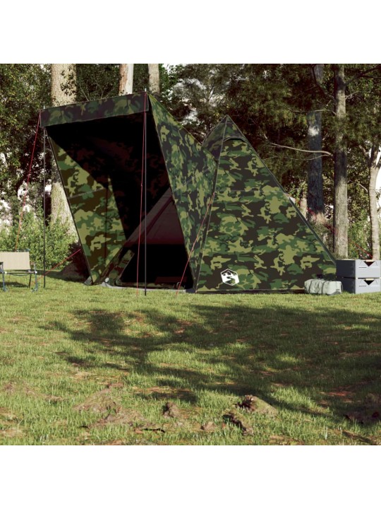 Ģimenes telts, tipi, 6 personām, kamuflāža, ūdensnecaurlaidīga