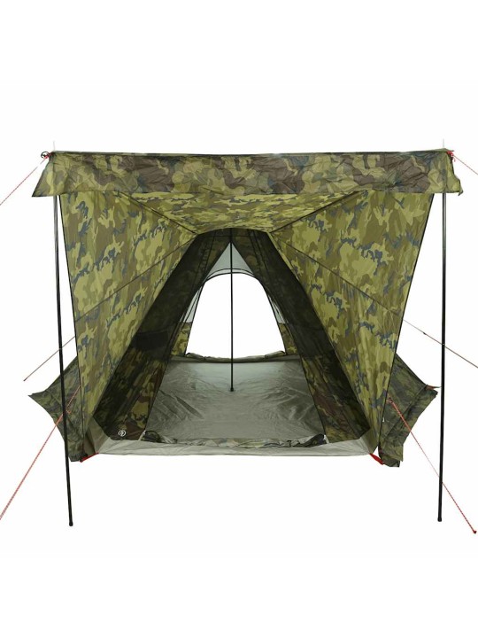 Ģimenes telts, tipi, 6 personām, kamuflāža, ūdensnecaurlaidīga