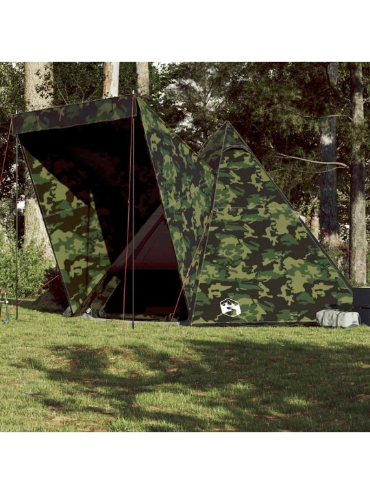 Ģimenes telts, tipi, 6 personām, kamuflāža, ūdensnecaurlaidīga