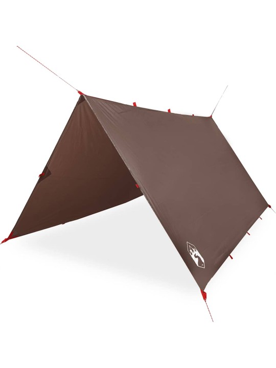 Kempinga tents, brūna, 366x306 cm, ūdensizturīga