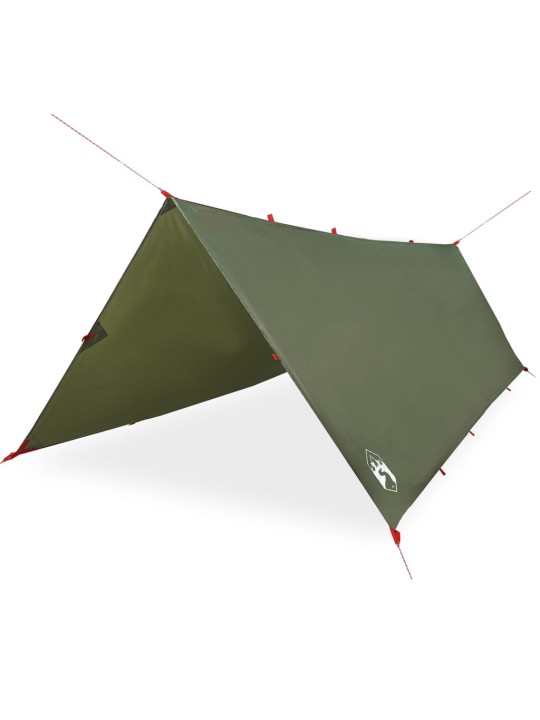 Kempinga tents, olīvu zaļa, 406x306 cm, ūdensizturīga