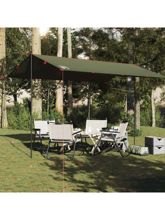 Kempinga tents, olīvu zaļa, 406x306 cm, ūdensizturīga