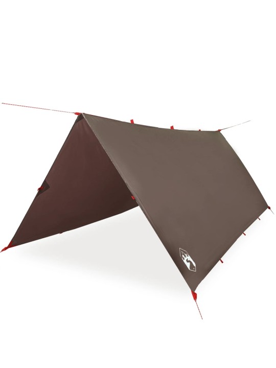 Kempinga tents, brūna, 406x306 cm, ūdensizturīga