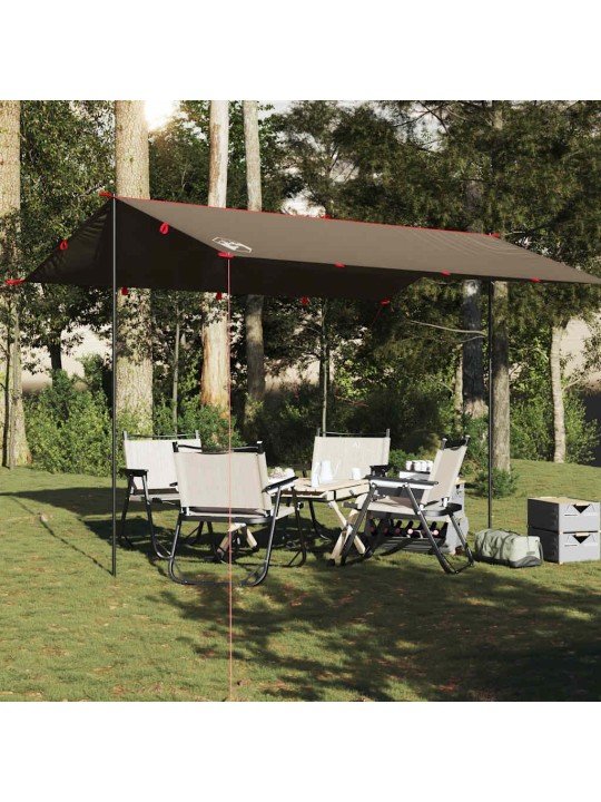 Kempinga tents, brūna, 406x306 cm, ūdensizturīga