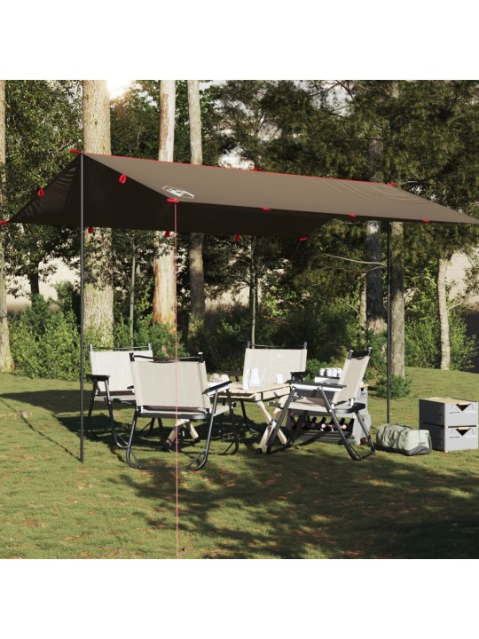 Kempinga tents, brūna, 406x306 cm, ūdensizturīga