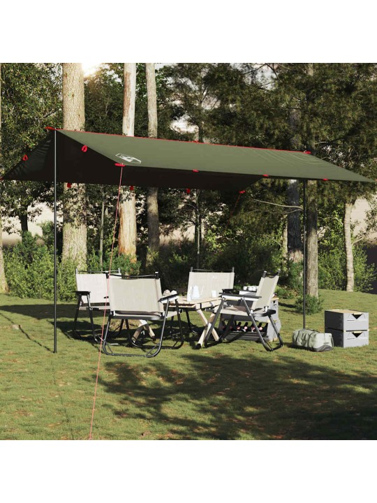 Kempinga tents, olīvu zaļa, 506x306 cm, ūdensizturīga