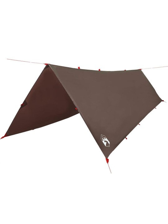 Kempinga tents, brūna, 506x306 cm, ūdensizturīga