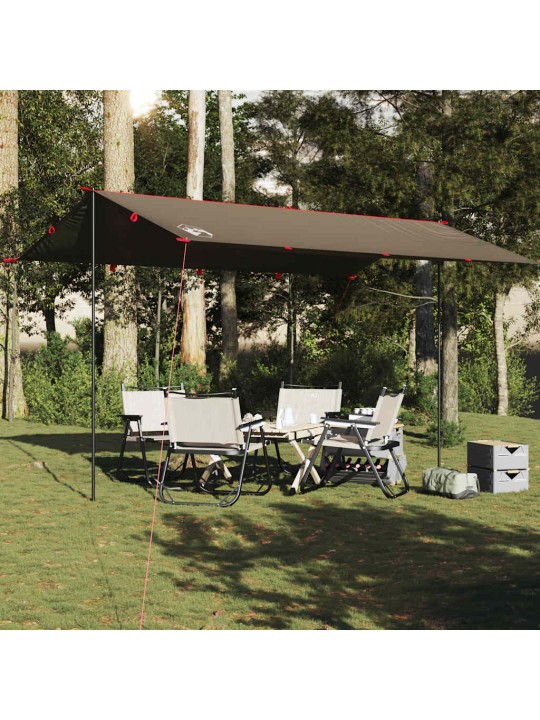 Kempinga tents, brūna, 506x306 cm, ūdensizturīga