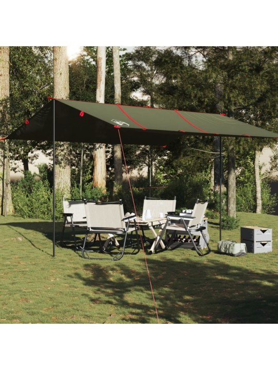 Kempinga tents, olīvu zaļa, 451x420 cm, ūdensizturīga