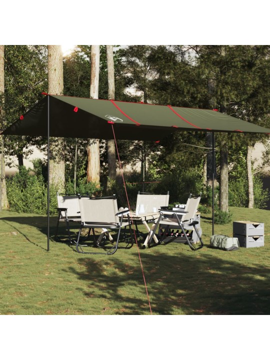 Kempinga tents, olīvu zaļa, 451x420 cm, ūdensizturīga
