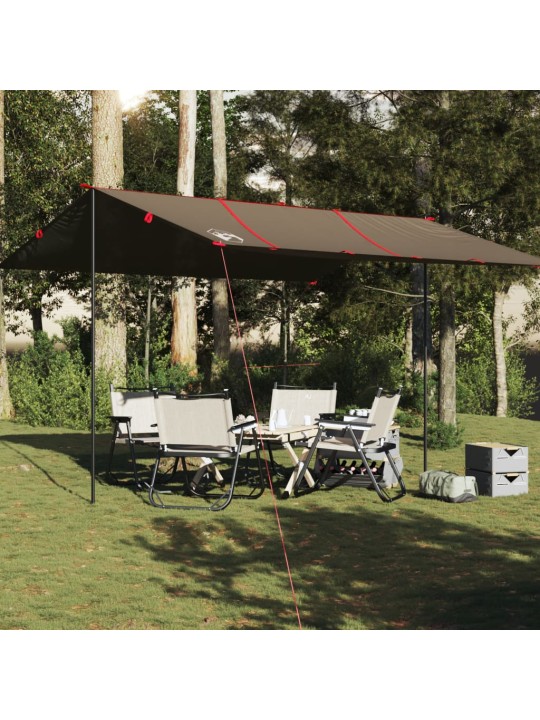 Kempinga tents, brūna, 451x420 cm, ūdensizturīga