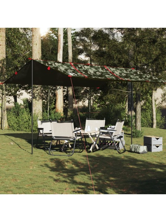 Kempinga tents, kamuflāža, 451x420 cm, ūdensizturīga