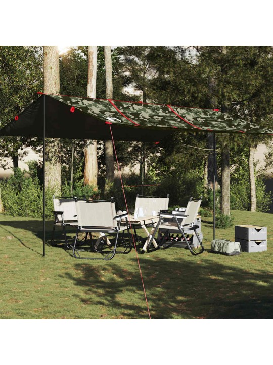 Kempinga tents, kamuflāža, 451x420 cm, ūdensizturīga