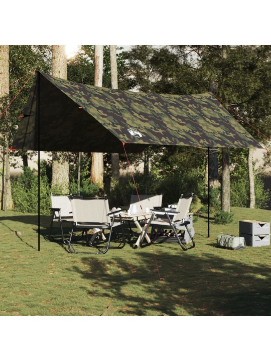 Kempinga tents, kamuflāža, 438x376x212 cm, ūdensizturīga