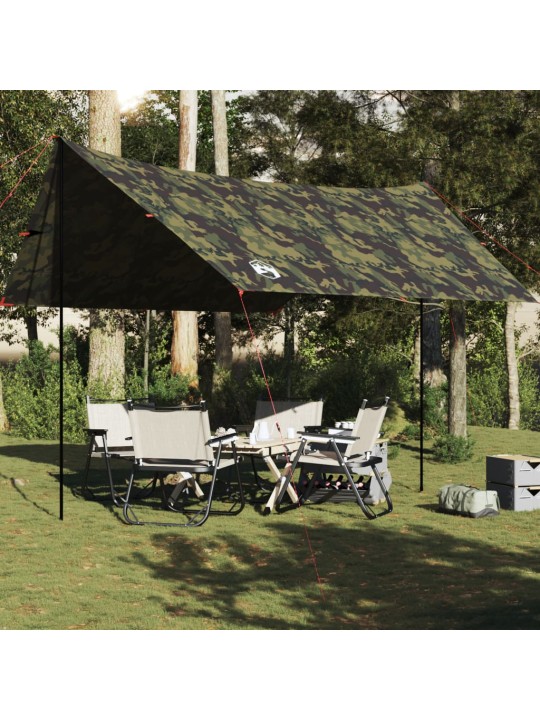 Kempinga tents, kamuflāža, 462x306x211 cm, ūdensizturīga