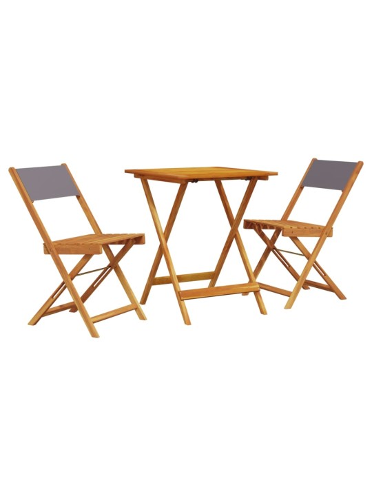 3-daļīgs bistro mēbeļu komplekts, antracītpelēks, audums, koks