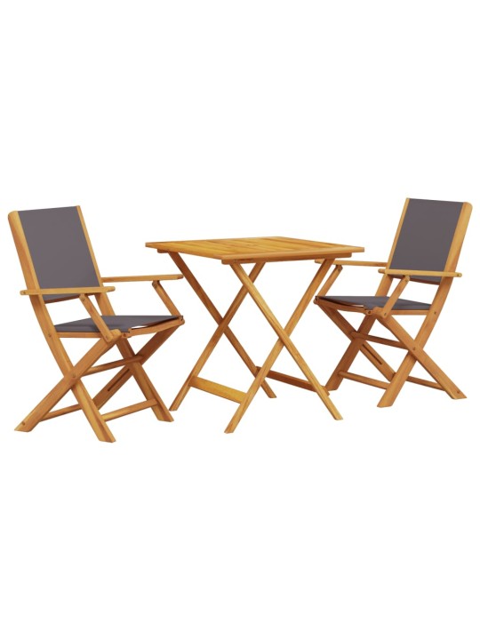 3-daļīgs bistro mēbeļu komplekts, antracītpelēks, audums, koks