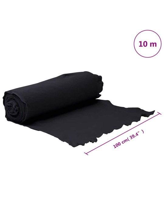 Ģeotekstila membrāna, melna, 1 x 10 m, poliestera šķiedra
