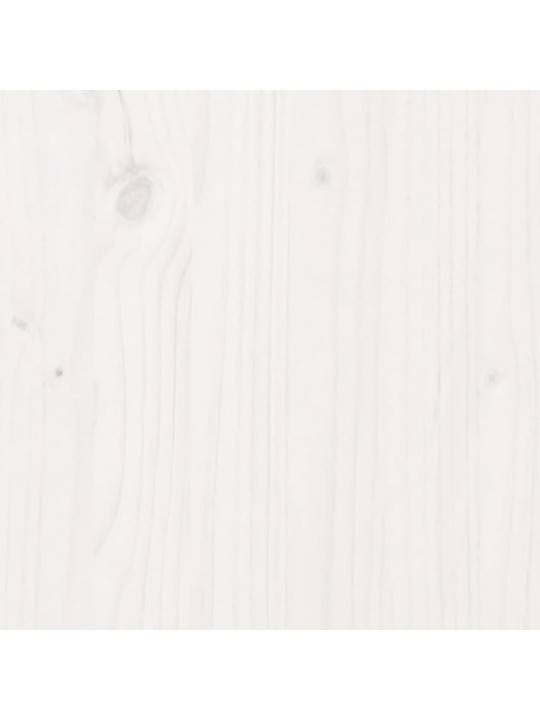 Dārza puķu kaste, balta, 110x60x68,5 cm, priedes masīvkoks